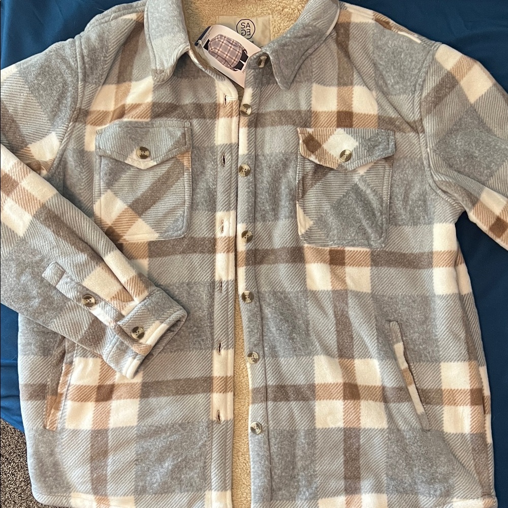 Plaid Button-Up Jacket